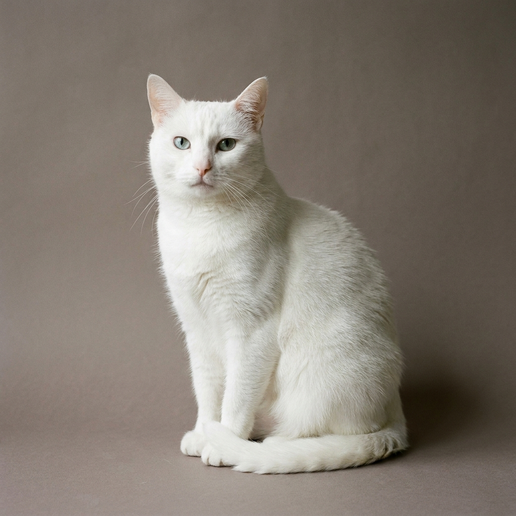 Solid white cat color picture
