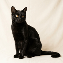 Solid black Black cat example