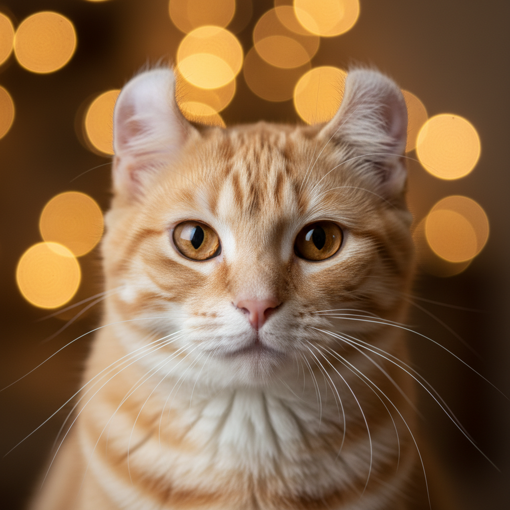 American Curl cat portrait