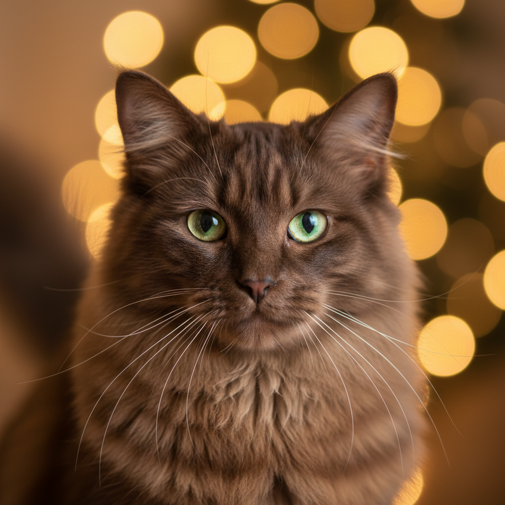 Chantilly-Tiffany cat portrait