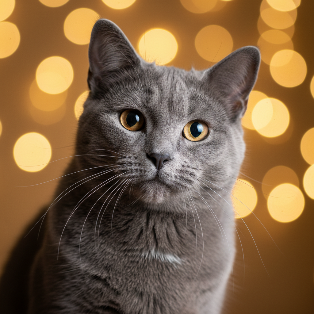 Chartreux cat portrait