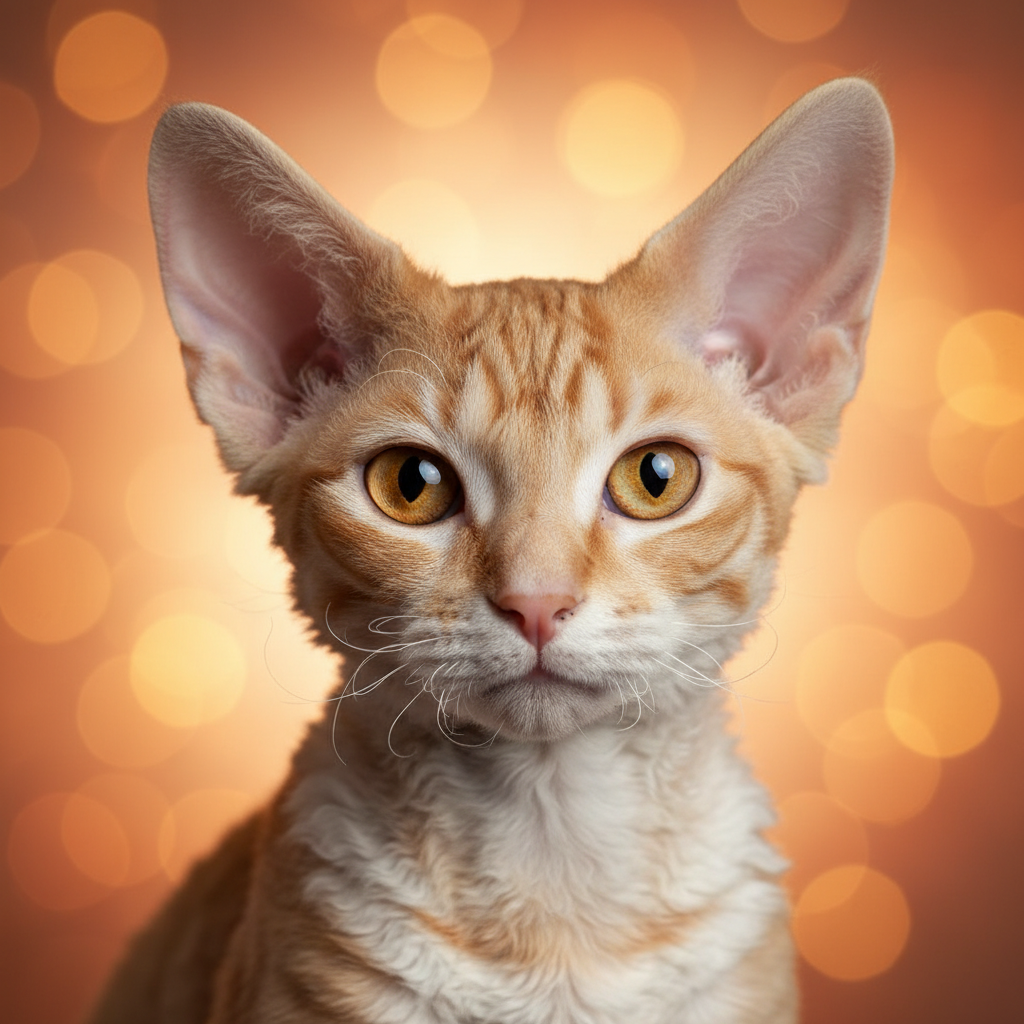 Devon Rex cat portrait