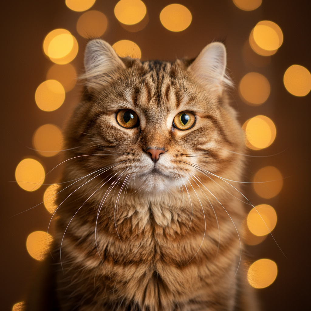 Highlander cat portrait