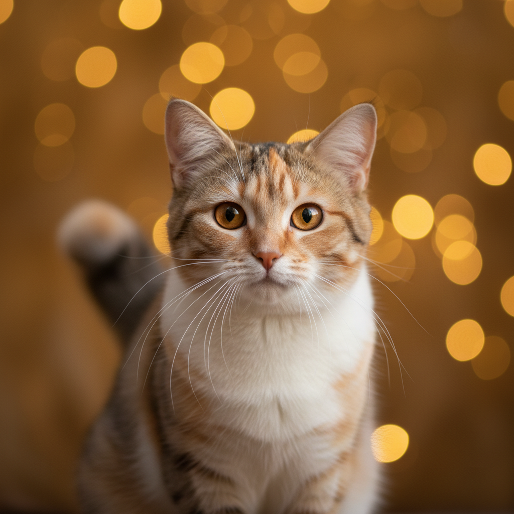 Kurilian Bobtail cat portrait