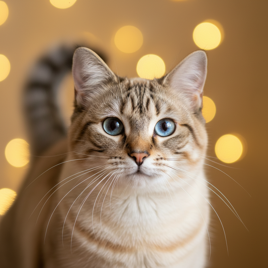 Mekong Bobtail cat portrait