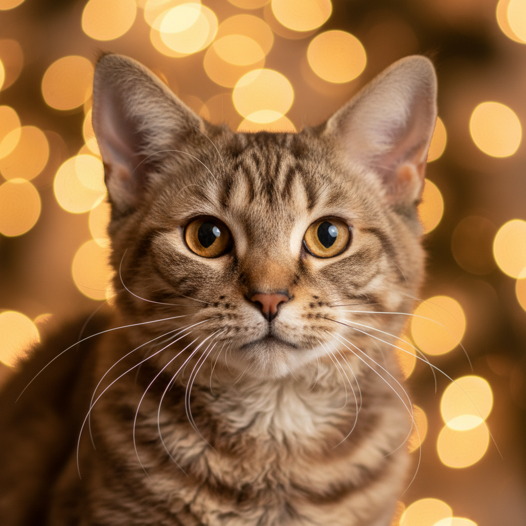 Oregon Rex cat portrait