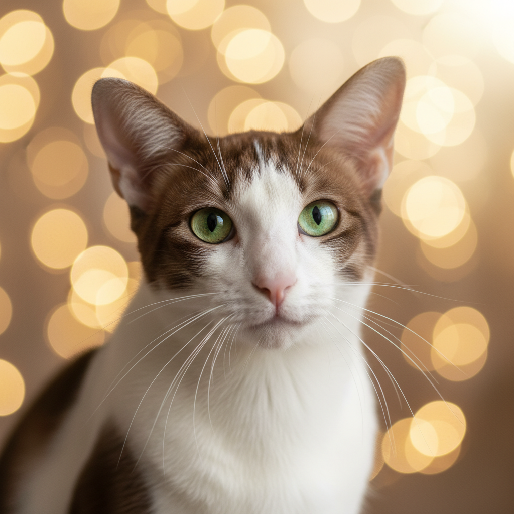 Oriental Bicolor cat portrait