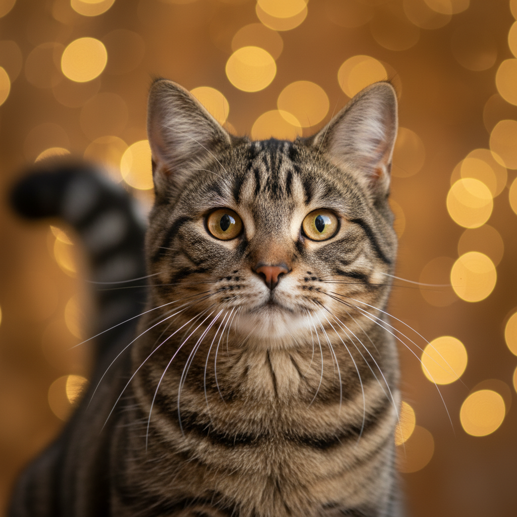 Pixie-bob cat portrait