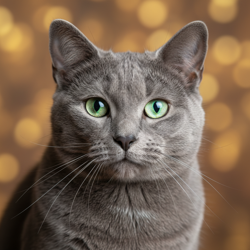 Russian Blue cat portrait