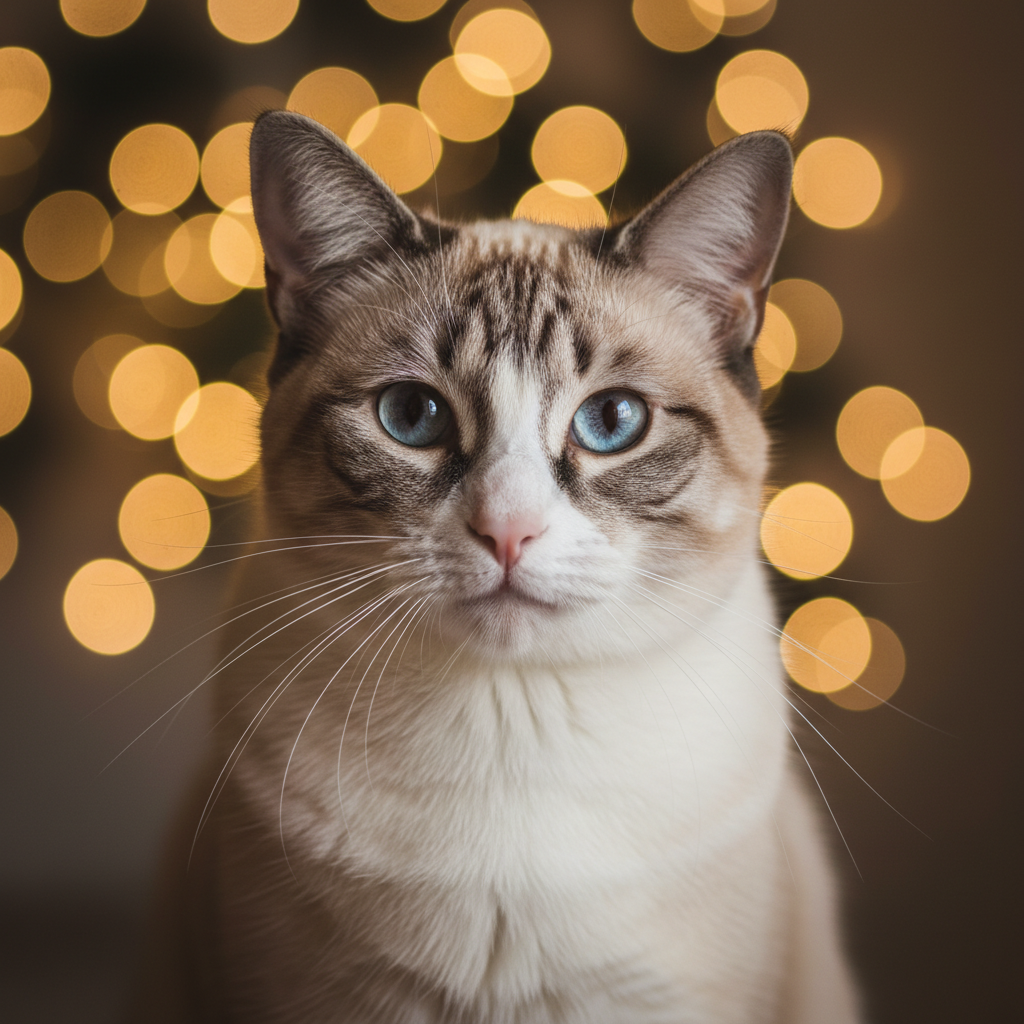 Snowshoe cat portrait