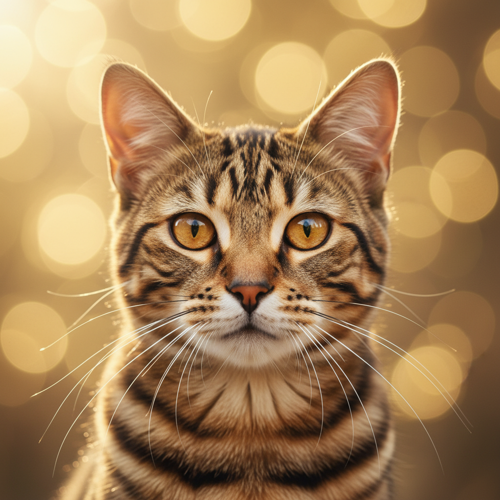 Toyger cat portrait