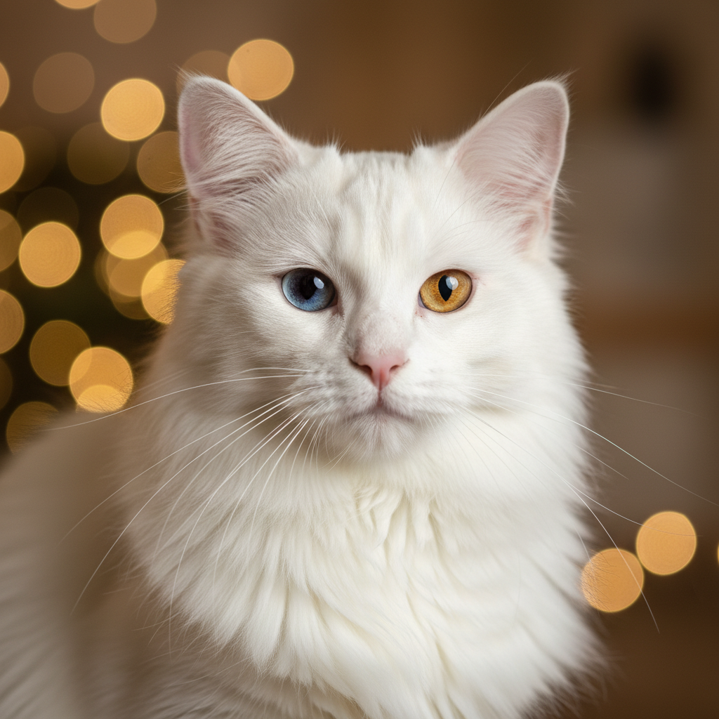 Turkish Angora cat portrait